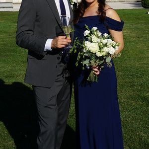 Jenny Yoo Navy Blue Sabine Gown